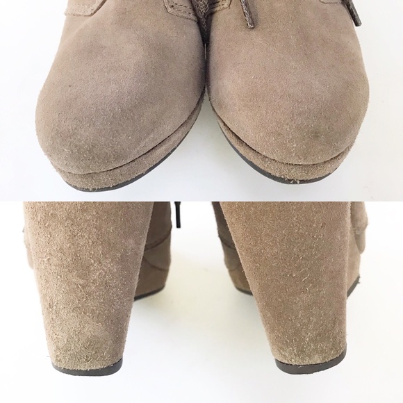 Dolce Vita Gael Lace-up Wedge Bootie Tan Size 8.5 - Picture 6 of 8